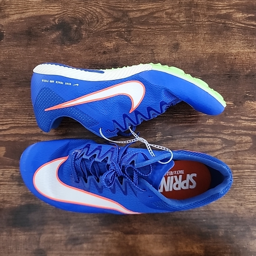 Nike Mens Zoom Rival Sprinter Track Spikes Racer Blue/Lime Men Shoes Size 11.5